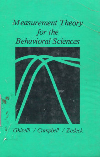 Image of Measurement Theory for the Behavioral Sciences